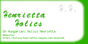 henrietta holics business card